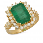 LARGE EMERALD AND DIAMOND RING